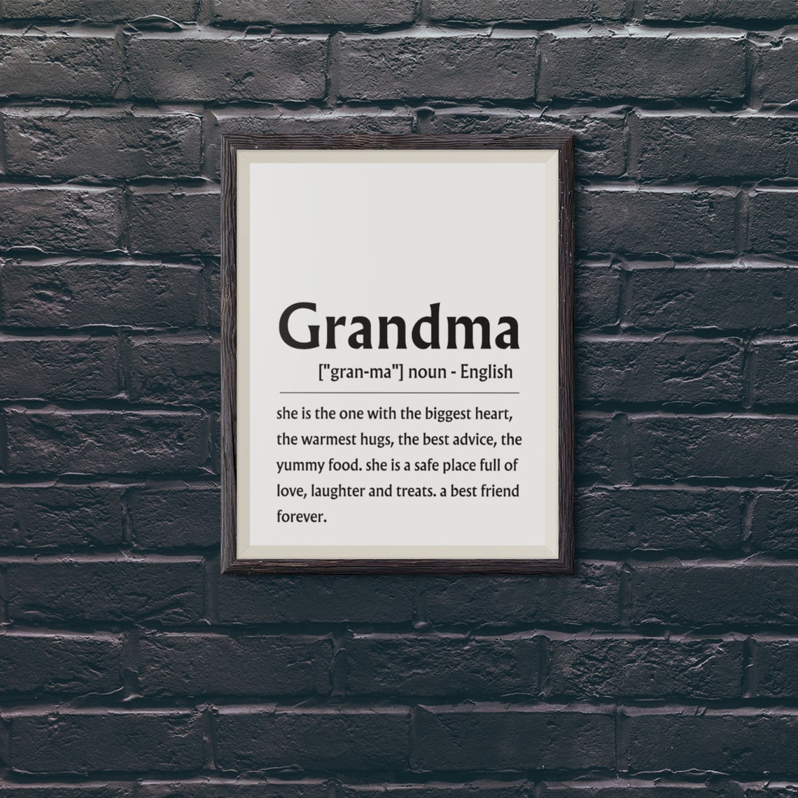 Grandma Definition Sign Best Friend Gift Black Type Wall Poster - Image 3