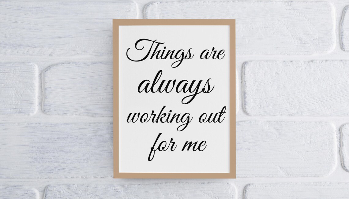 Things Are Always Working Out For Me Set Of 3 Affirmation Typography Poster - Image 3
