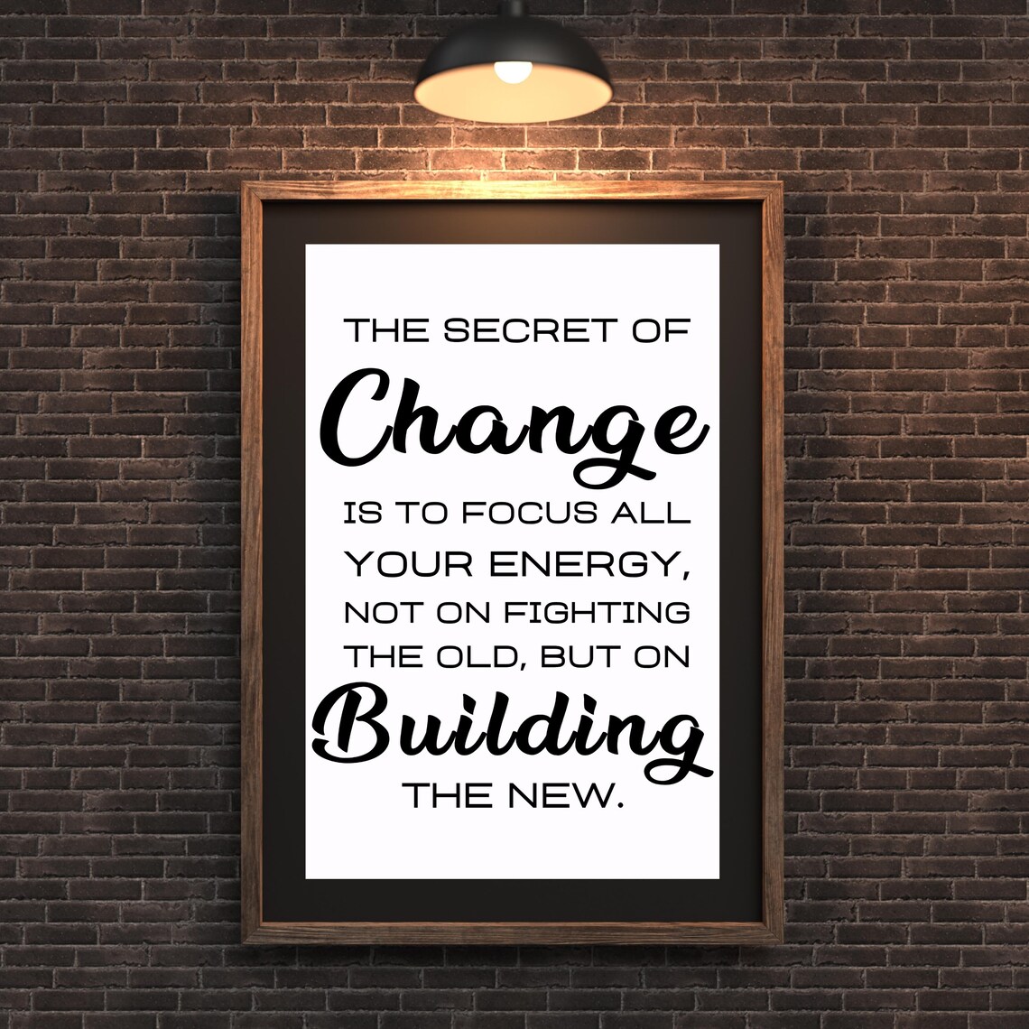 The Secret Of Change Focus Your Energy Inspirational Quote Poster - Image 4