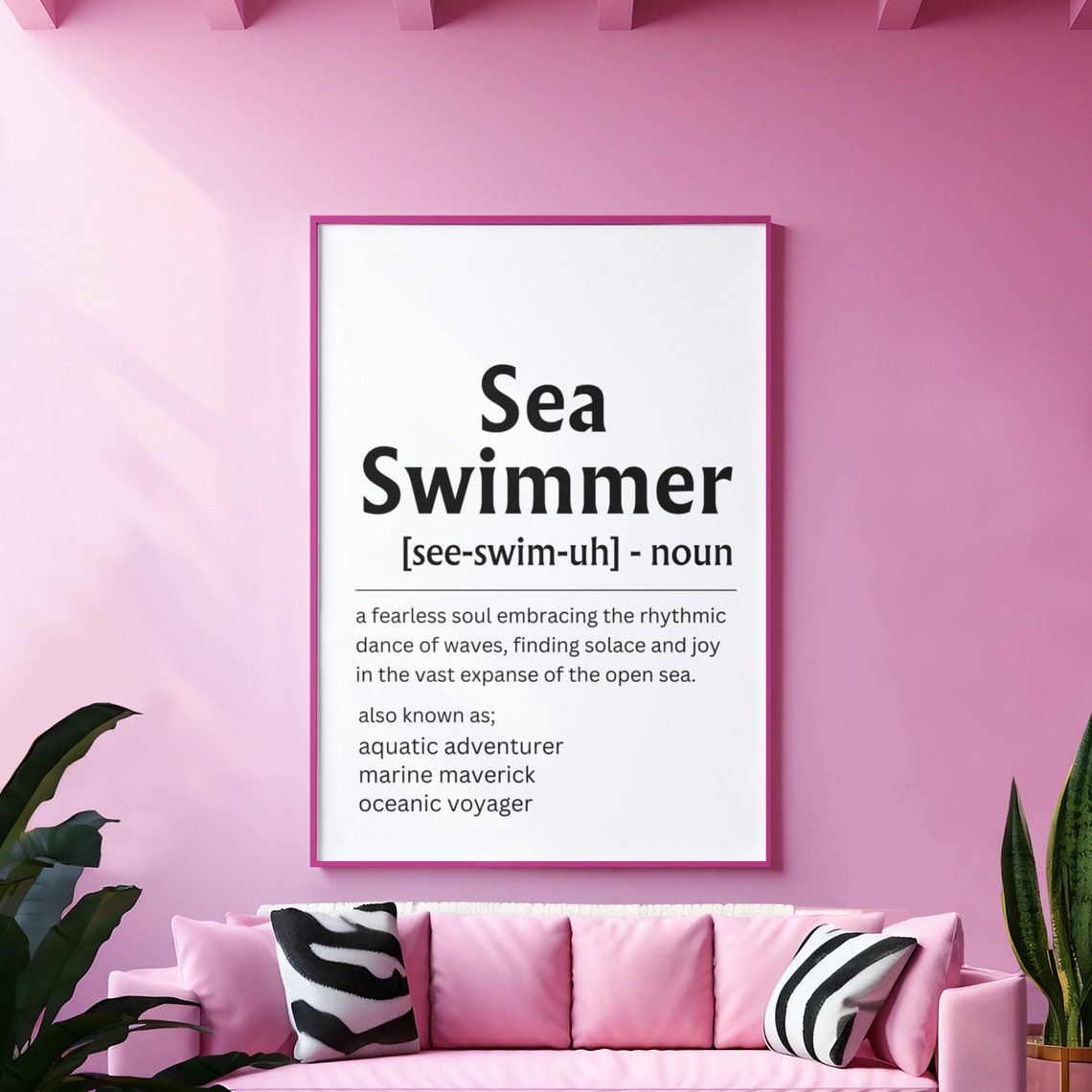 Sea Swimmer Gifts Sea Swimmer Definition Print Sea Swimming Art Swimming Print Gifts For Her Diy Gift For Dad Mom Best Friend - Image 3