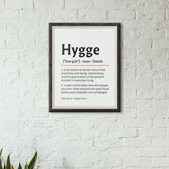 Hygge Definition Print Hygge Decor Hygge Print Scandinavian Decor Scandinavian Print Hygge Poster Wall Art Living Room Art