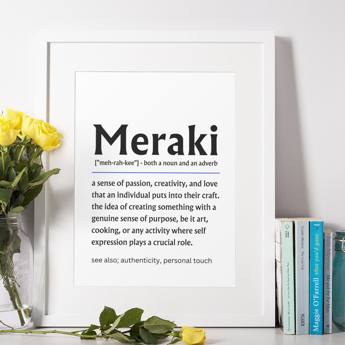 Meraki Definition Greek Creativity Passion Inspirational Word Poster - Image 5