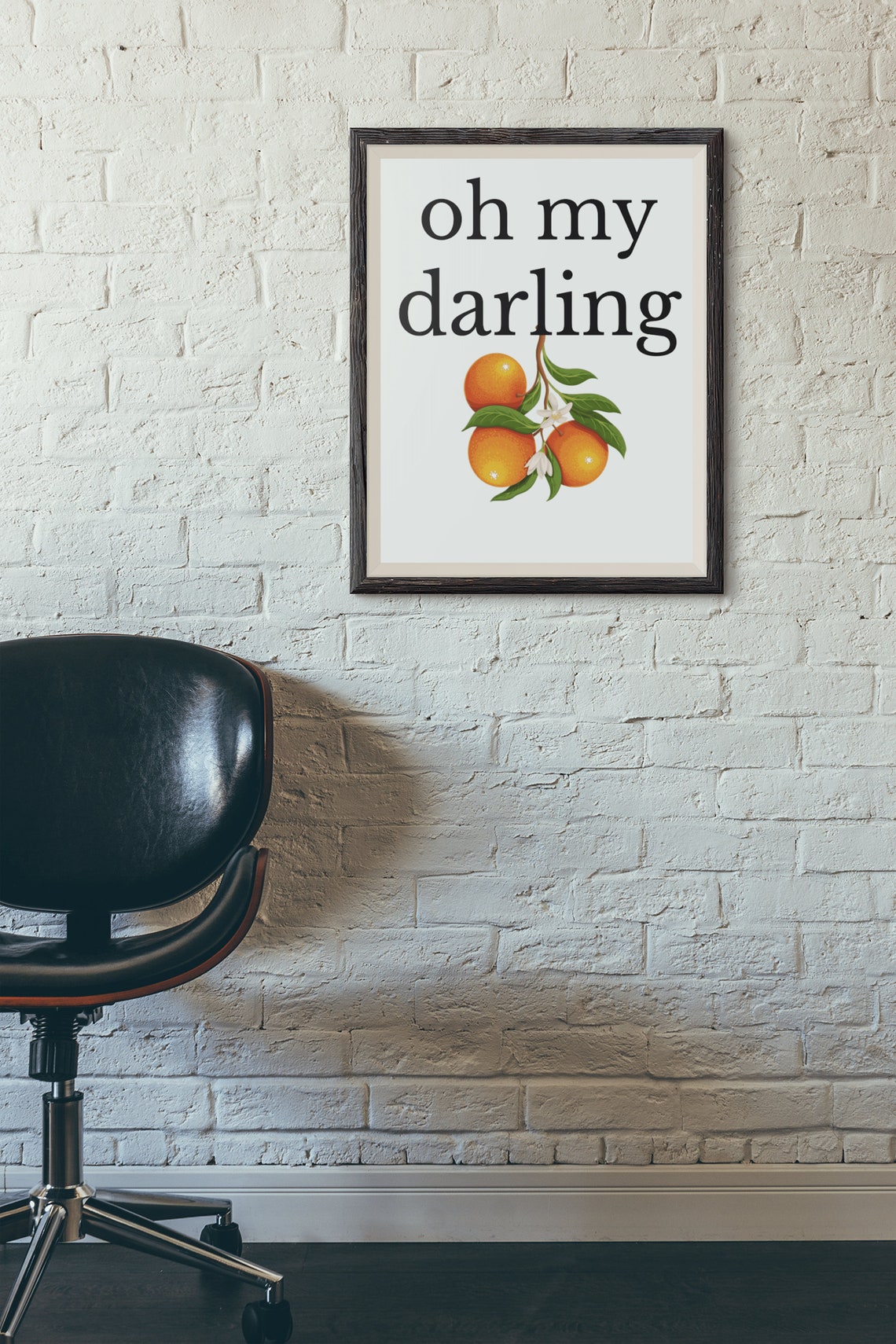 Oh My Darling Orange Branch Illustration Kitchen Wall Decor Art Poster - Image 2