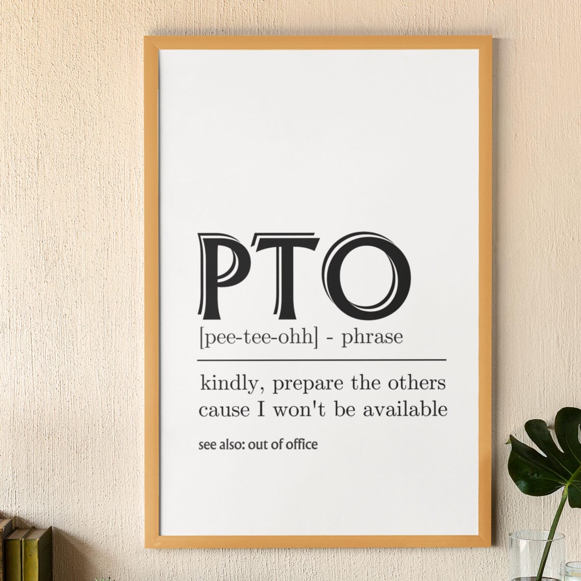 PTO Funny Office Dictionary Definition Out of Office Humor Poster - Image 9