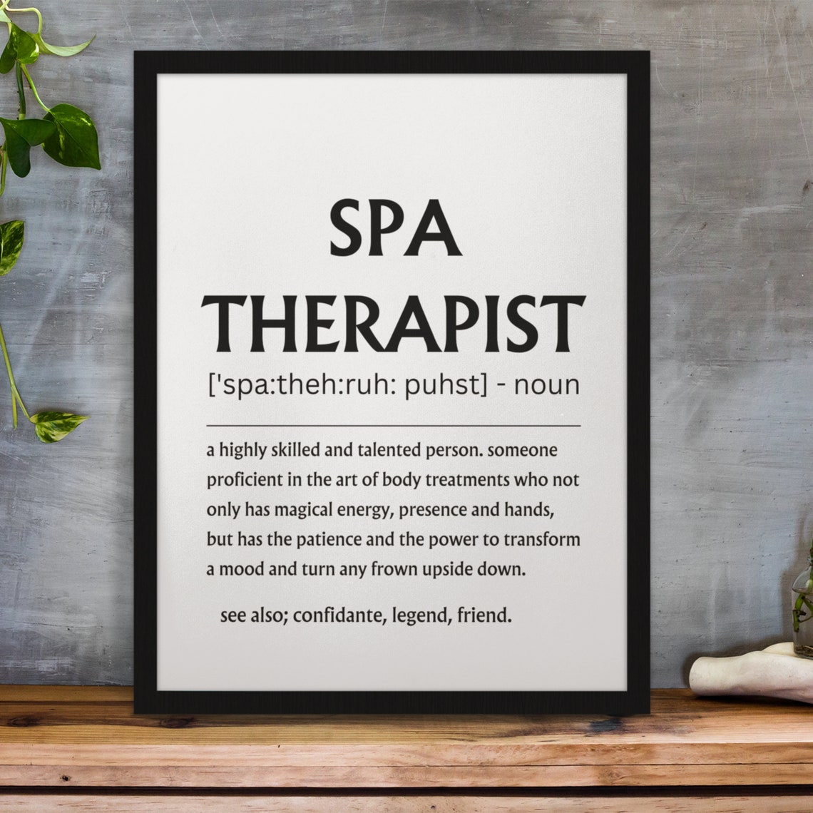 Spa Therapist Definition Body Treatment Appreciation Gift Poster - Image 7