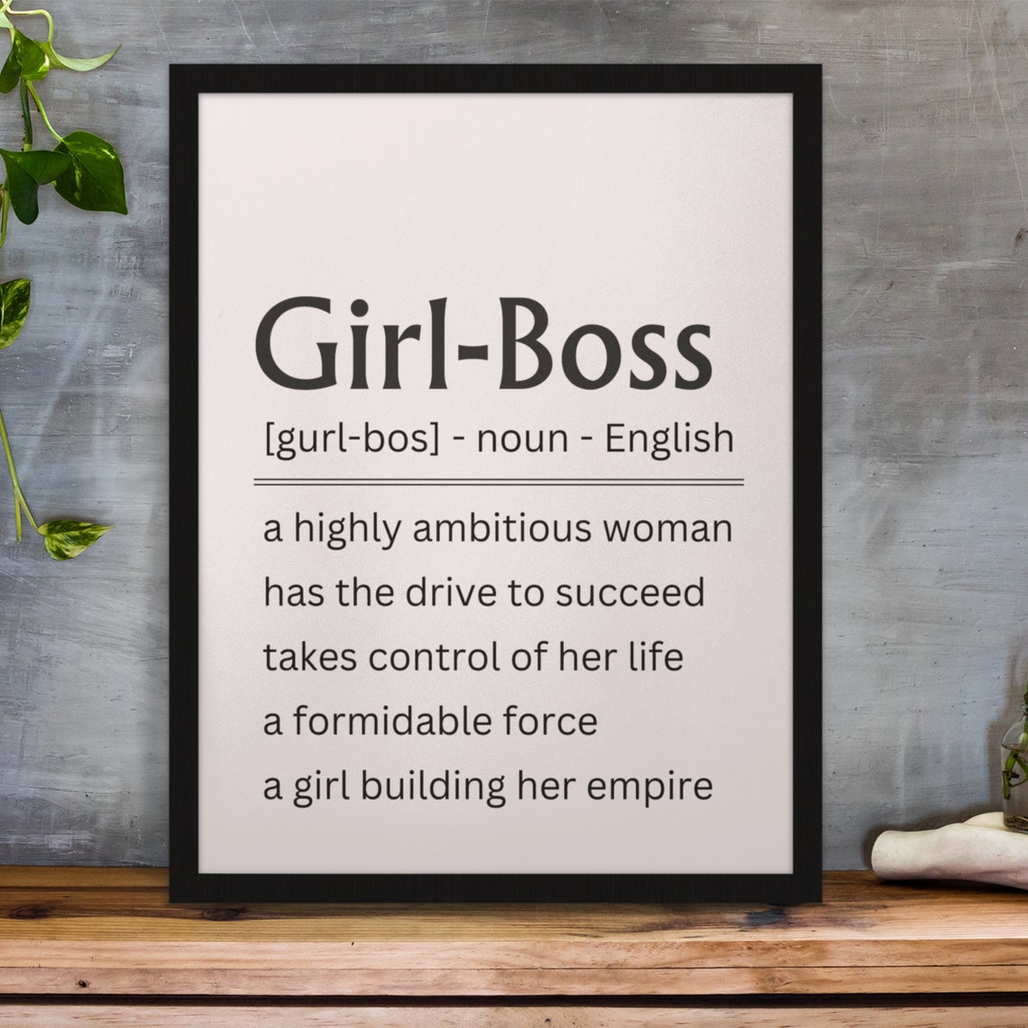Girl Boss Definition Poster Empowering Woman Office Decor Gift - Image 5