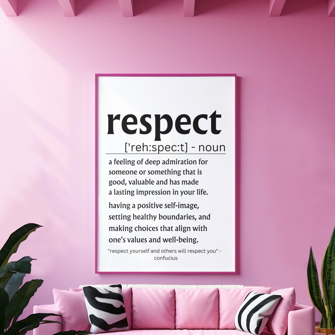 Respect Definition Inspirational Quote Classroom Office Poster