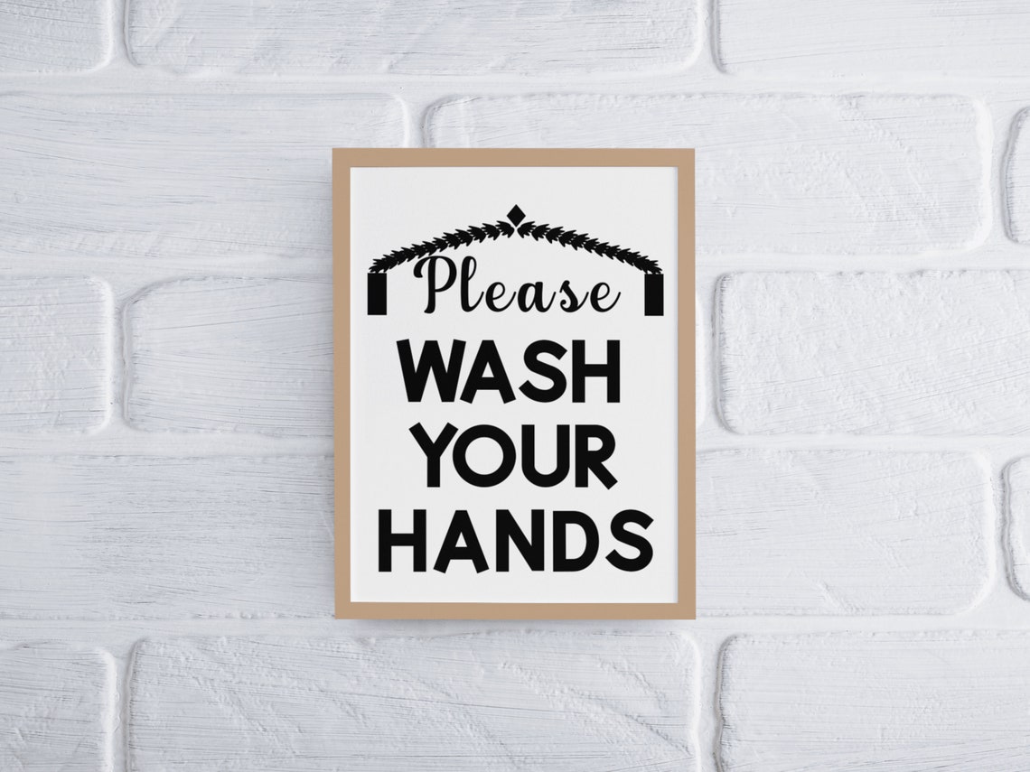 Please Wash Your Hands Elegant Script Black Framed Bathroom Poster - Image 7