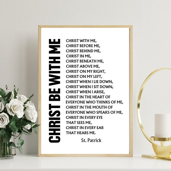 Christ Be With Me St Patrick Prayer Minimalist Typography Poster