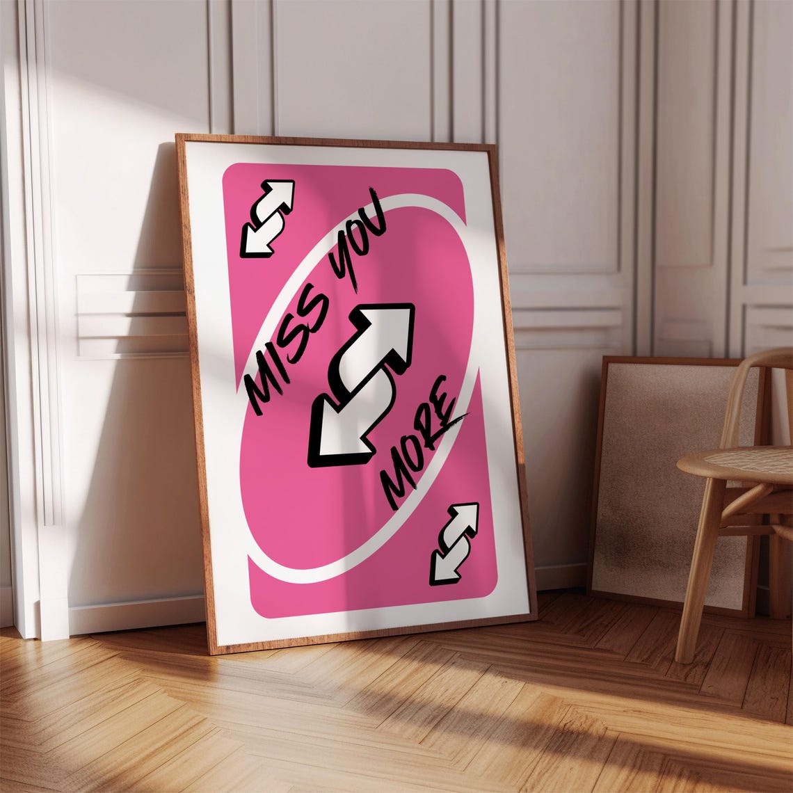 Miss You More Pink Playing Card Reverse Style Funny Love Poster - Image 4
