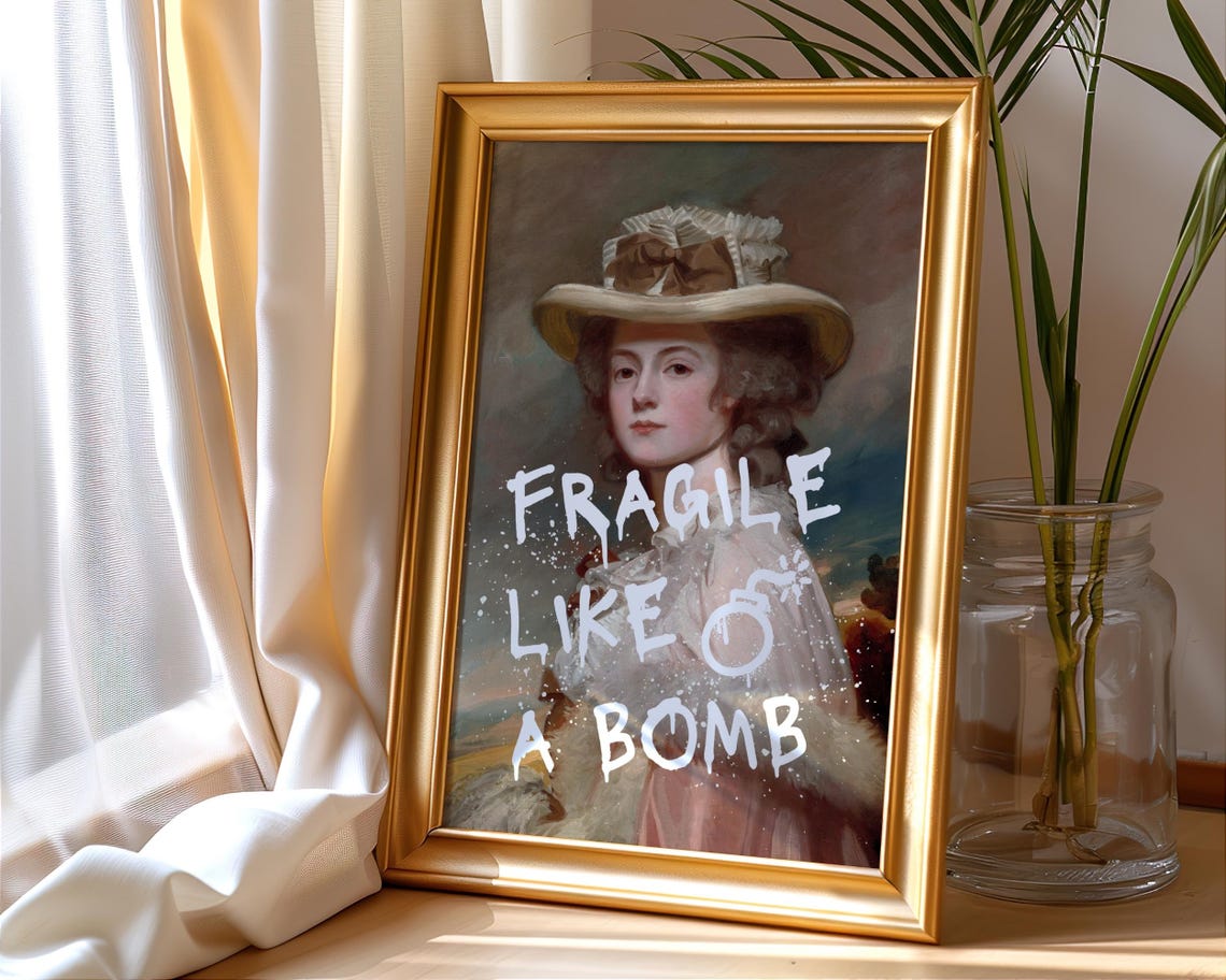Fragile Like A Bomb Graffiti Altered Classic Hat Portrait Poster - Image 4
