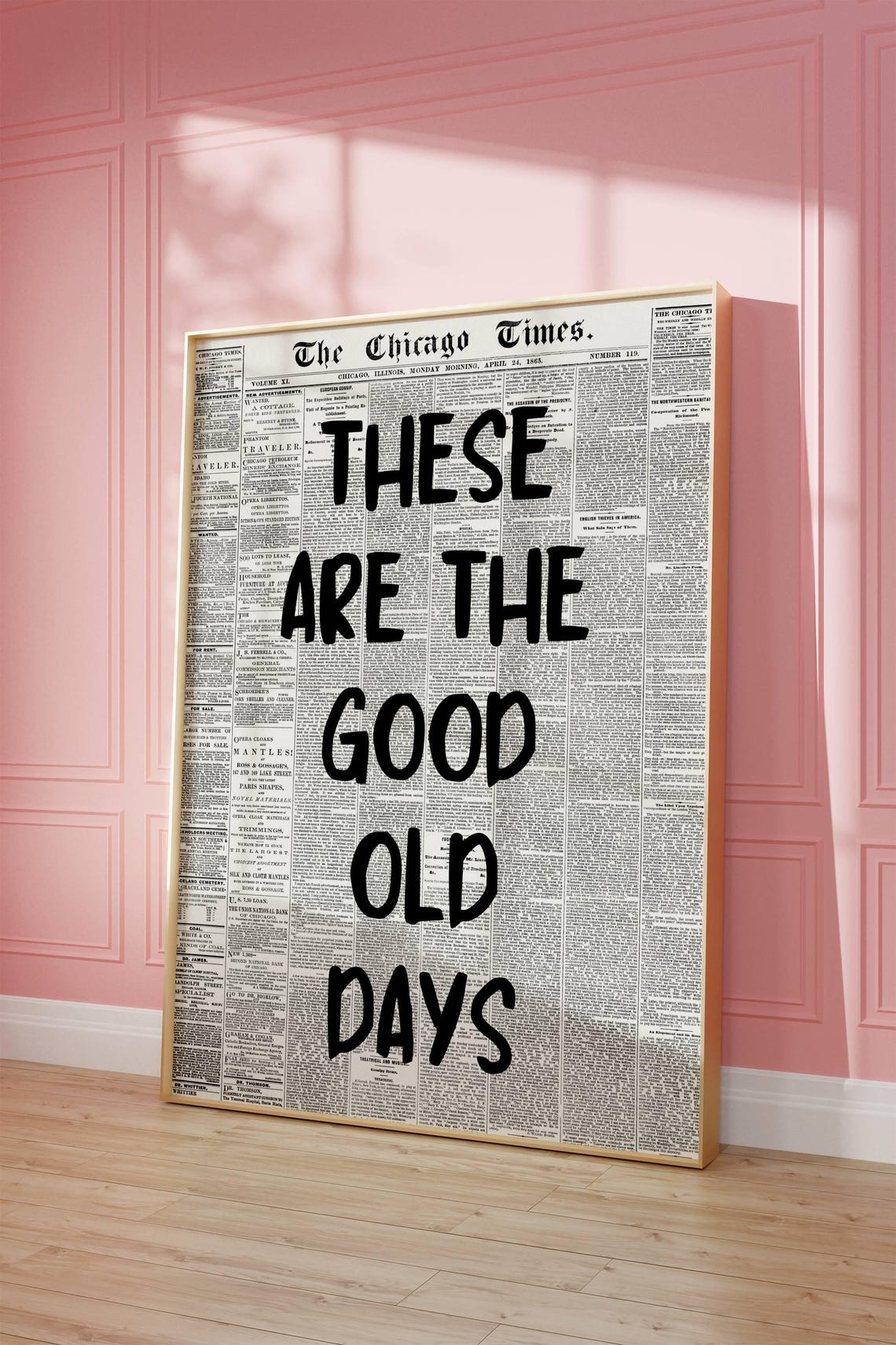 These Are The Good Old Days Vintage Newspaper Typography Poster - Image 8