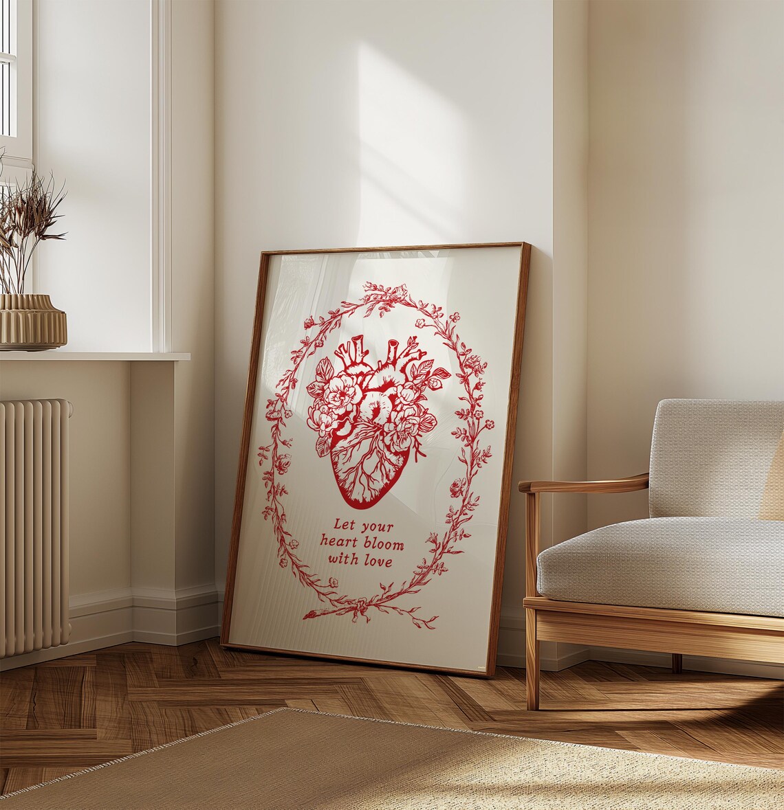 Let Your Heart Bloom With Love Floral Anatomical Heart Poster - Image 7