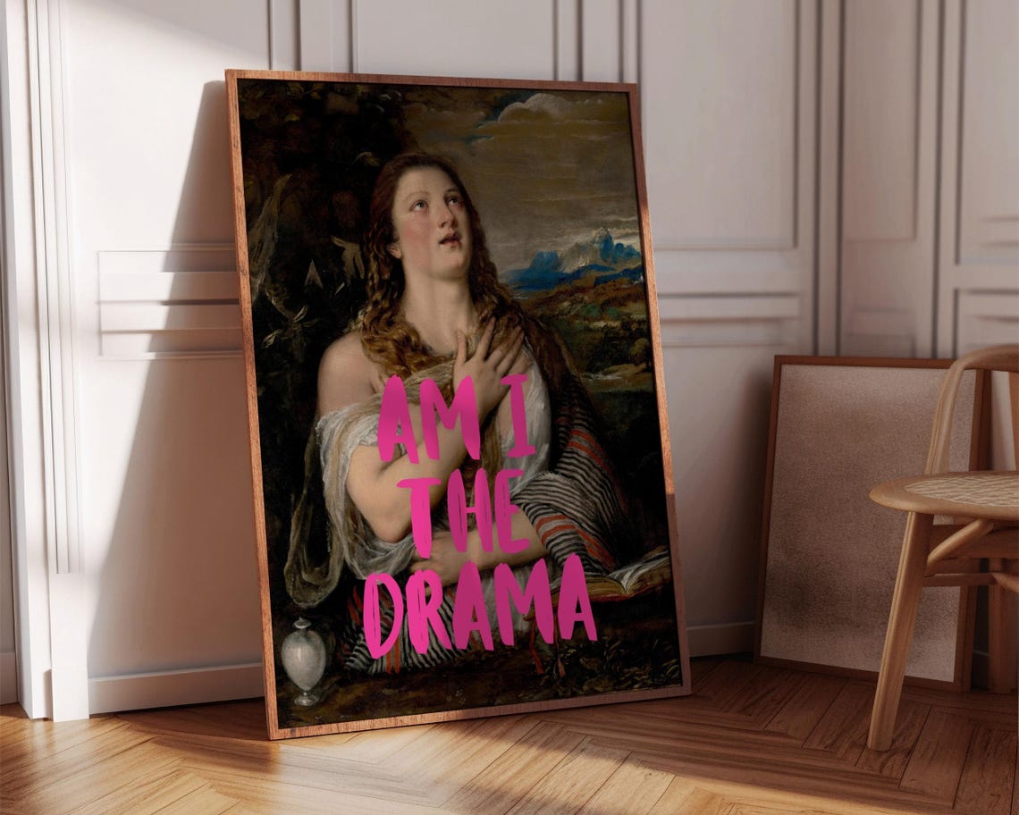 Am I The Drama Baroque Portrait Altered Classical Painting Poster - Image 8