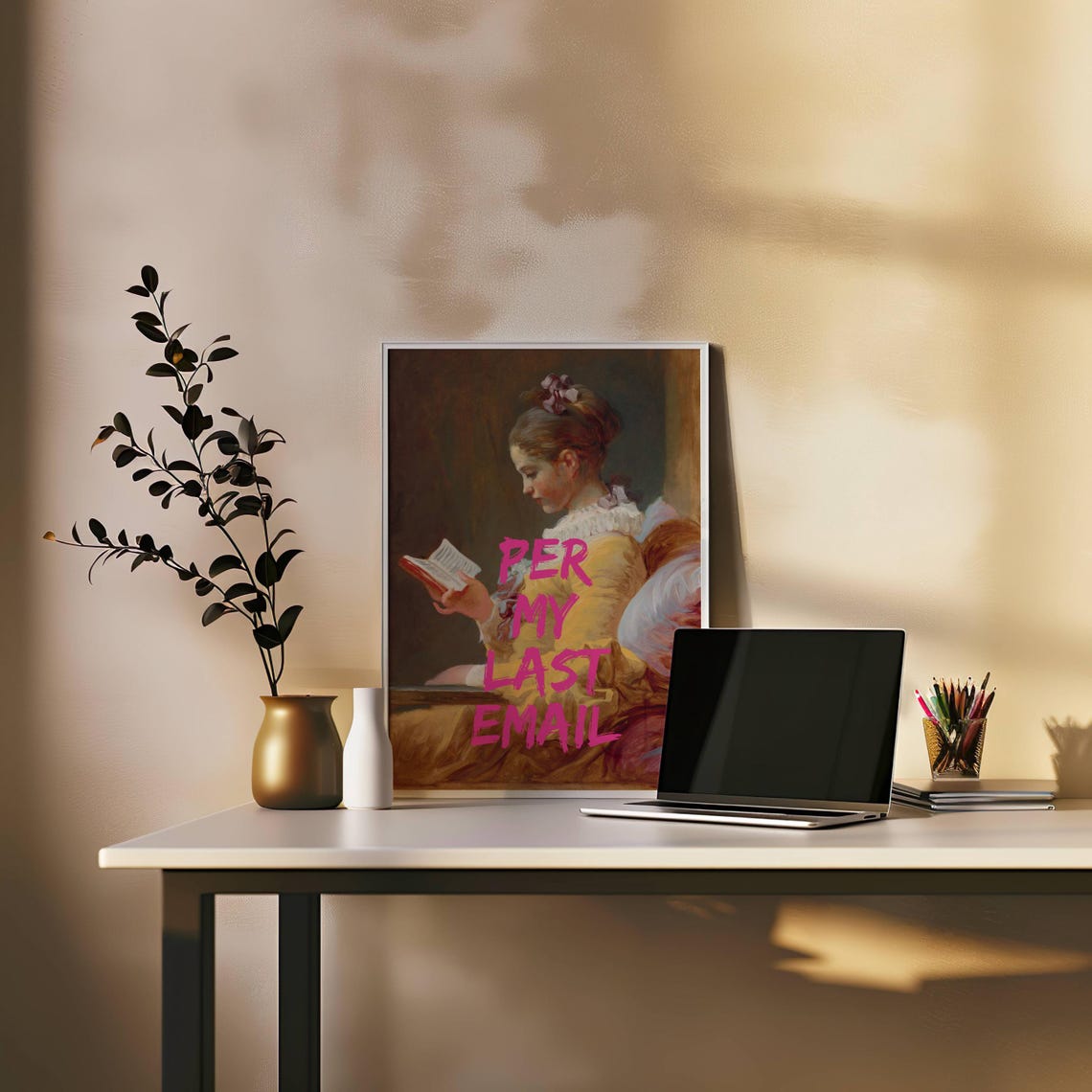 Per My Last Email Funny Classical Reading Woman Quote Poster - Image 7