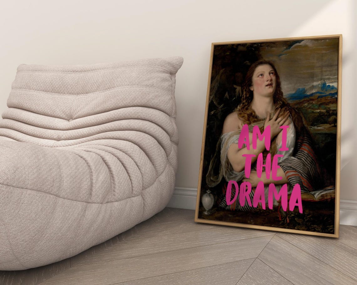 Am I The Drama Baroque Portrait Altered Classical Painting Poster - Image 5