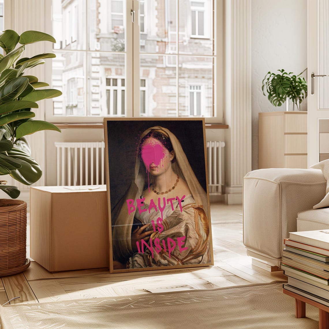 Beauty Is Inside Altered Renaissance Veiled Lady Portrait Poster - Image 6