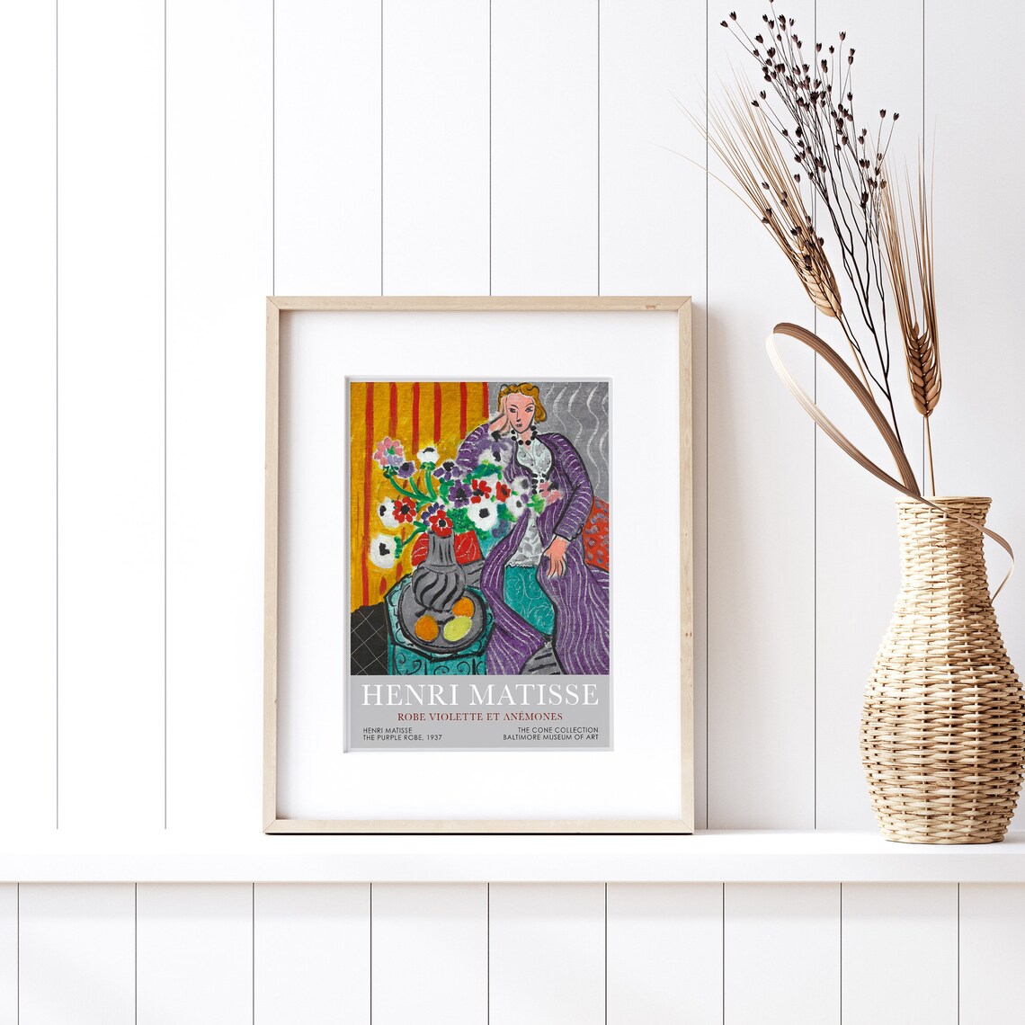 Henri Matisse The Purple Robe 1937 Anemones Floral Painting Poster - Image 2