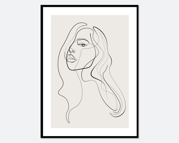 One Line Modern Girl Silhouette Line Art Print Single Line Figure Drawing Art Print Minimalist Line Art Woman Line Art Boho Art La31