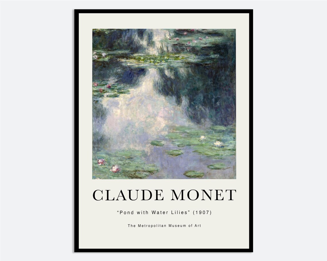 Claude Monet Pond with Water Lilies Museum Exhibition Poster 1907 Artwork