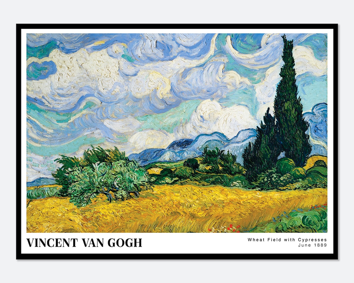 Van Gogh Wheat Field With Cypresses, Saint-Rémy Poster