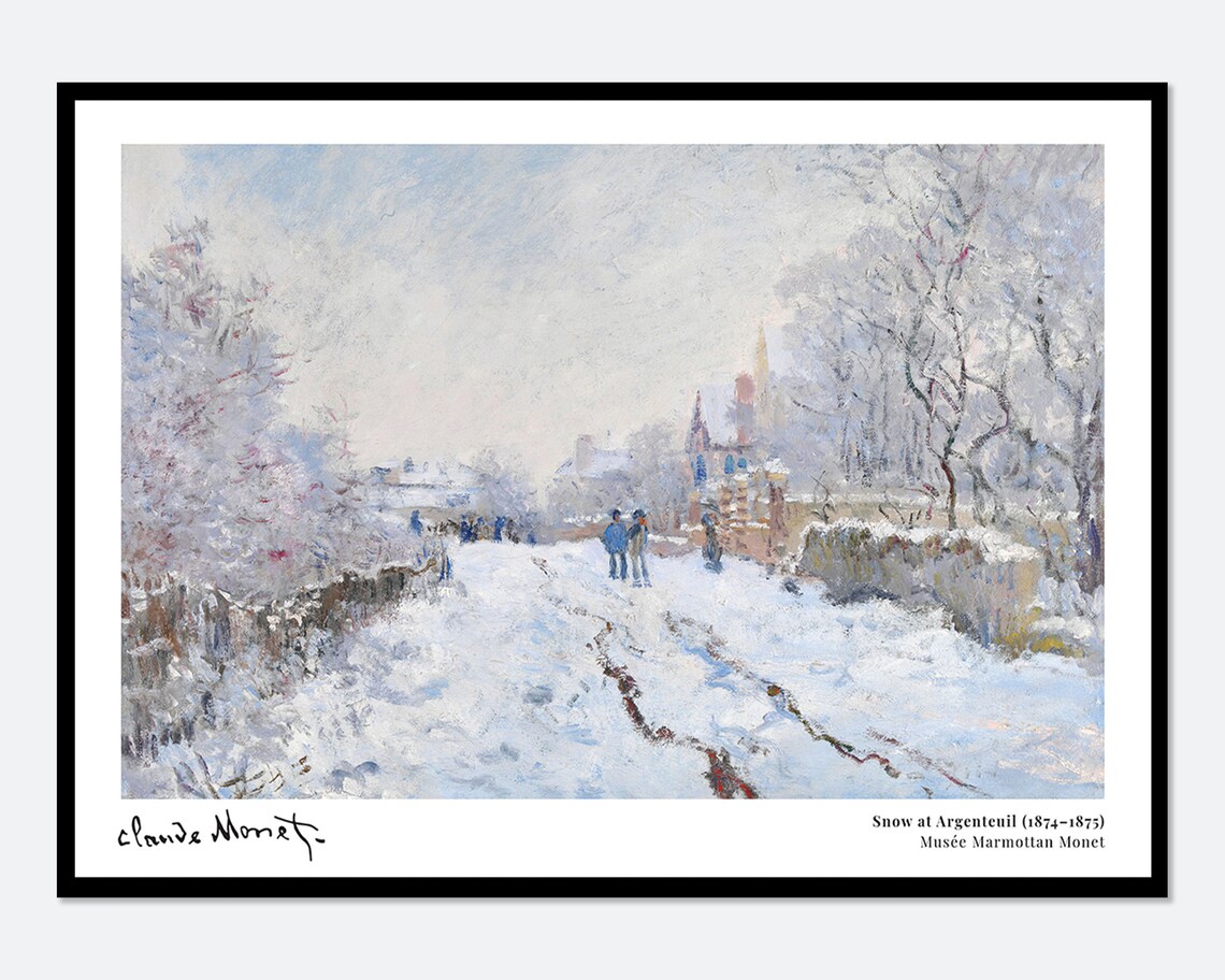 Claude Monet Snow At Argenteuil 1874 Winter Landscape Museum Art Poster