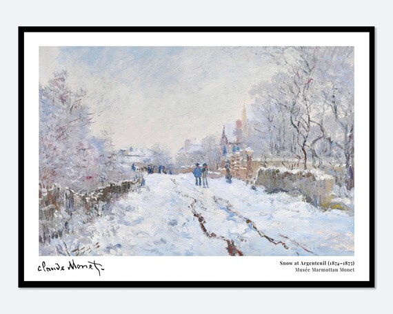 Claude Monet Snow At Argenteuil 1874 Winter Landscape Museum Art Poster