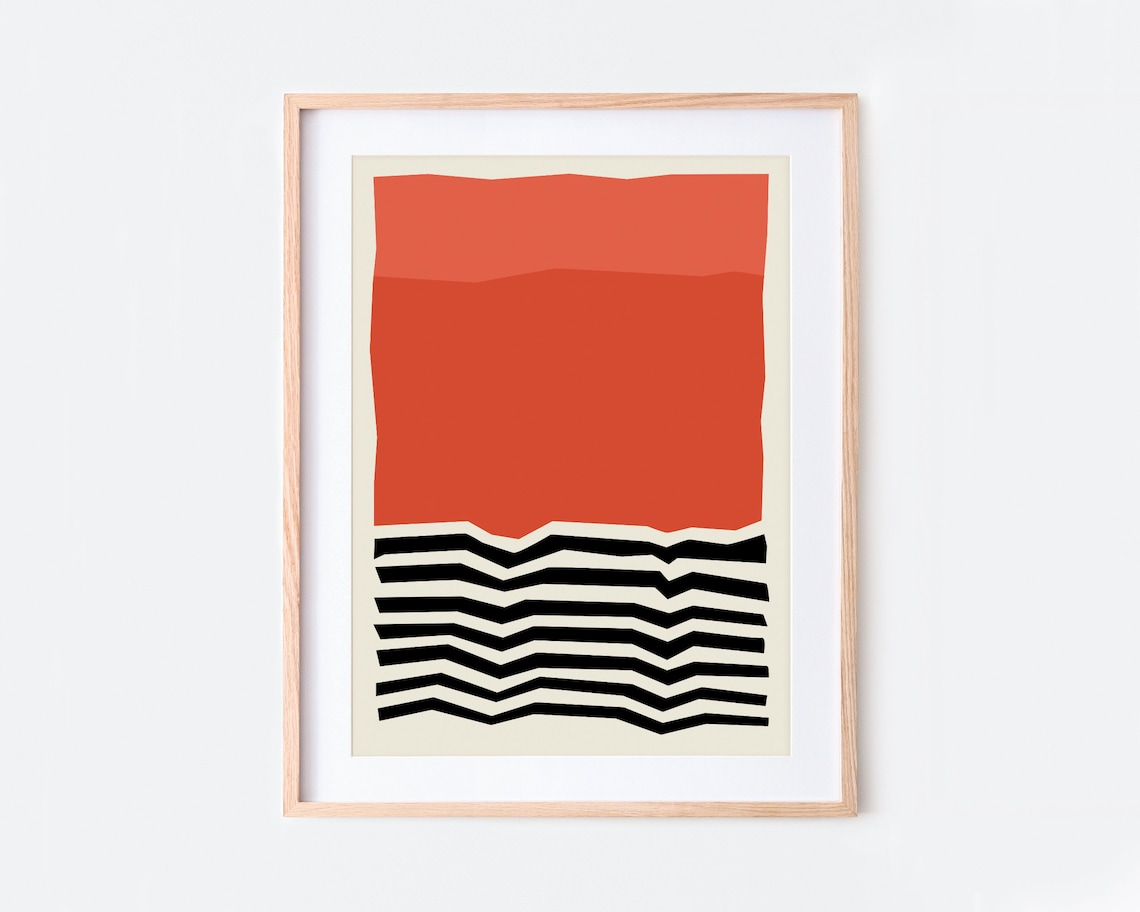 Minimalist Mid-Century Abstract Geometric Art Print