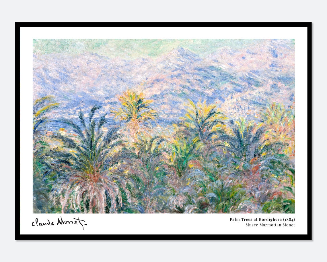 Claude Monet Palm Trees at Bordighera 1884 Museum Exhibition Poster