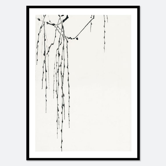 Tree Branches Watanabe Seitei Vintage Japanese Woodblock Poster Wall Art Print Retro Japanese Asian Art Nature Plant Decor Jp46