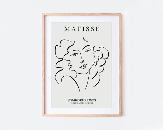 Henri Matisse Woman Face Vintage Line Art Print