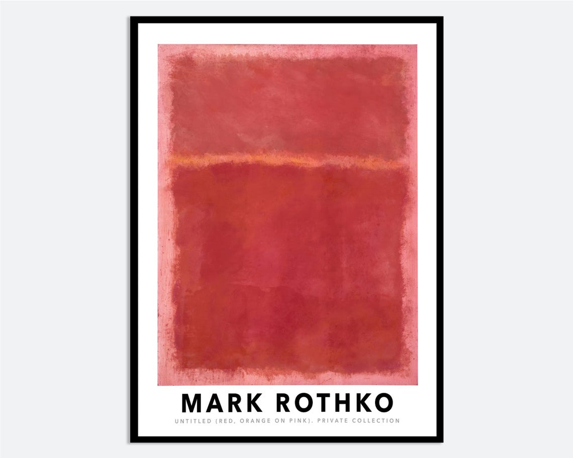 Mark Rothko Untitled Red Orange On Pink Colorfield Art Poster