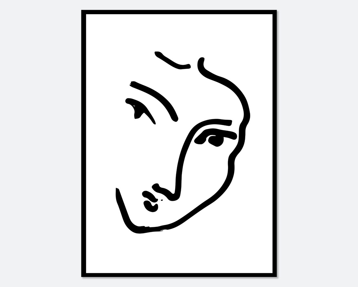 Matisse Woman Face Line Art Vintage Art Print