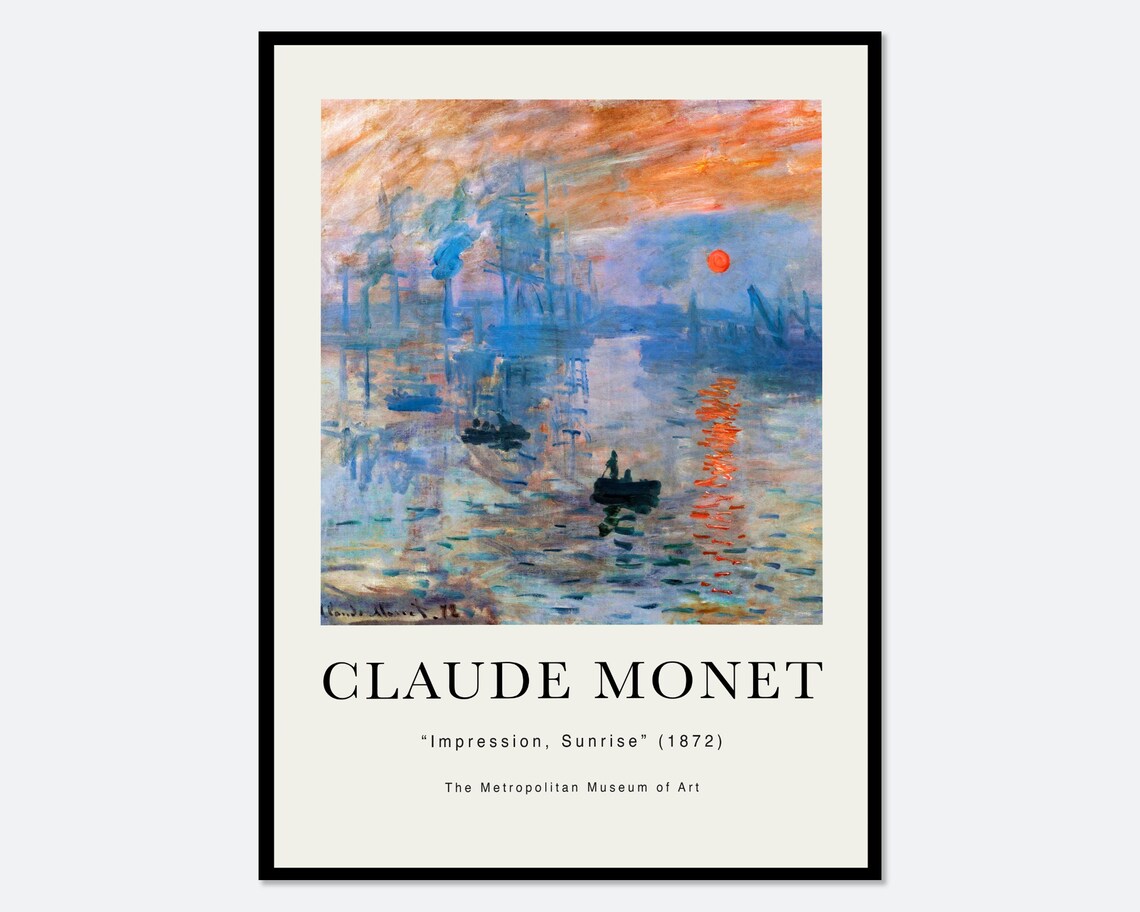 Monet Impression Sunrise 1872 Vintage Poster
