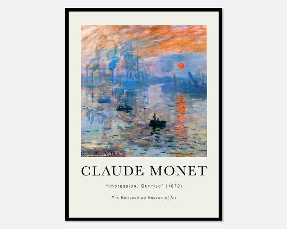 Monet Impression Sunrise 1872 Vintage Poster