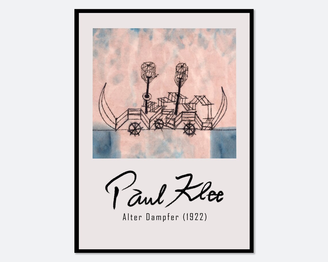 Paul Klee Alter Dampfer 1922 Whimsical Abstract Ship Line Art Poster