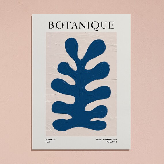 Henri Matisse Botanique Deep Blue Abstract Botanical Art Poster