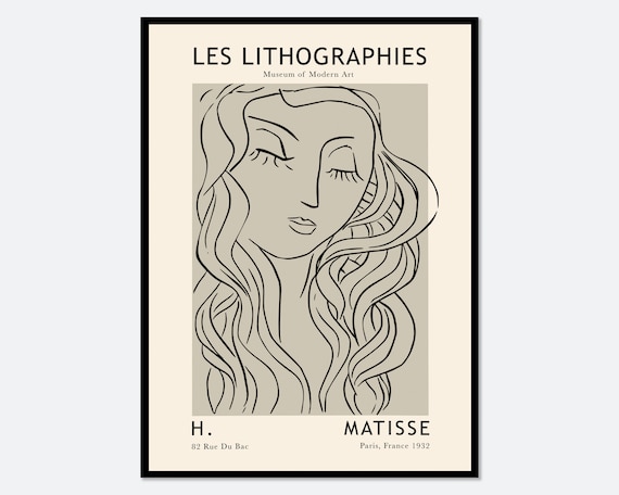 Matisse Les Lithographies Line Art Woman Museum of Modern Art Poster