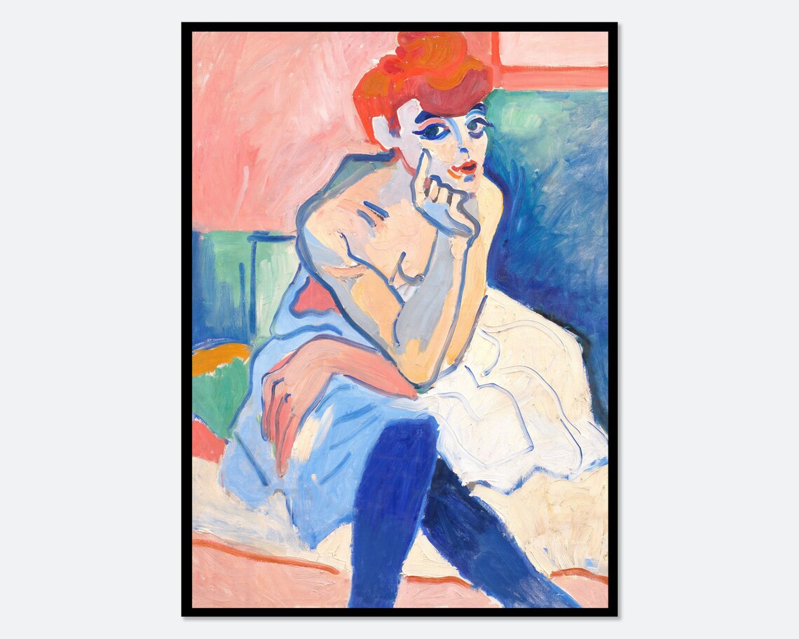 Andre Derain Woman In A Chemise 1906 Art Print