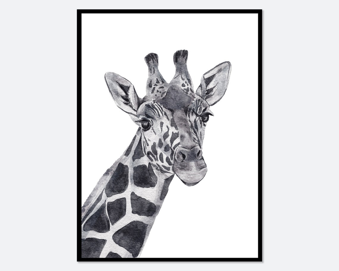 Safari Nursery Print Watercolor Giraffe Animal Nursery Decor For Boysgirls Nursery Art Baby Animal Prints Woodland Animal Print Ap08