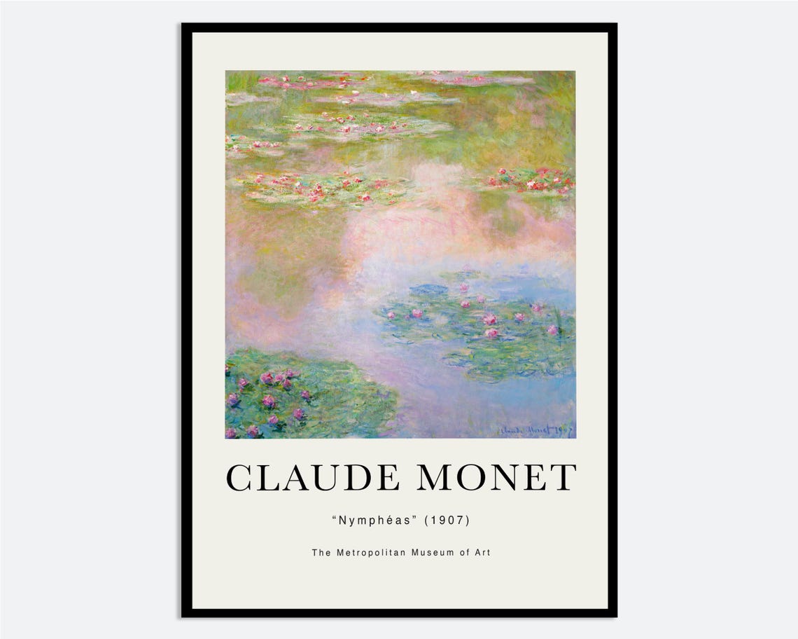 Claude Monet Nympheas Water Lilies 1907 Metropolitan Museum Poster
