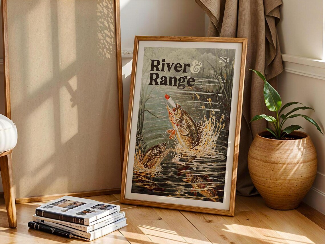 Retro Fishing Art Print, Outdoorsman Gift for Dad - Image 3