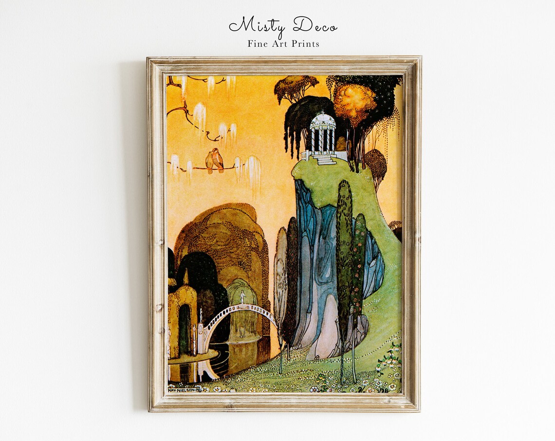 Kay Nielsen Fairy Tale Temple Golden Garden Vintage Art Print