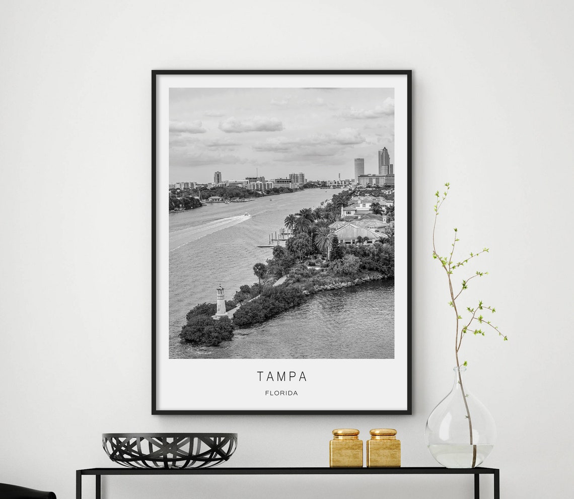 Tampa Florida Decor Tampa Florida Print Tampa Florida Art Usa Cities Usa City Travel Poster Cities Prints City Wall Art City Poster