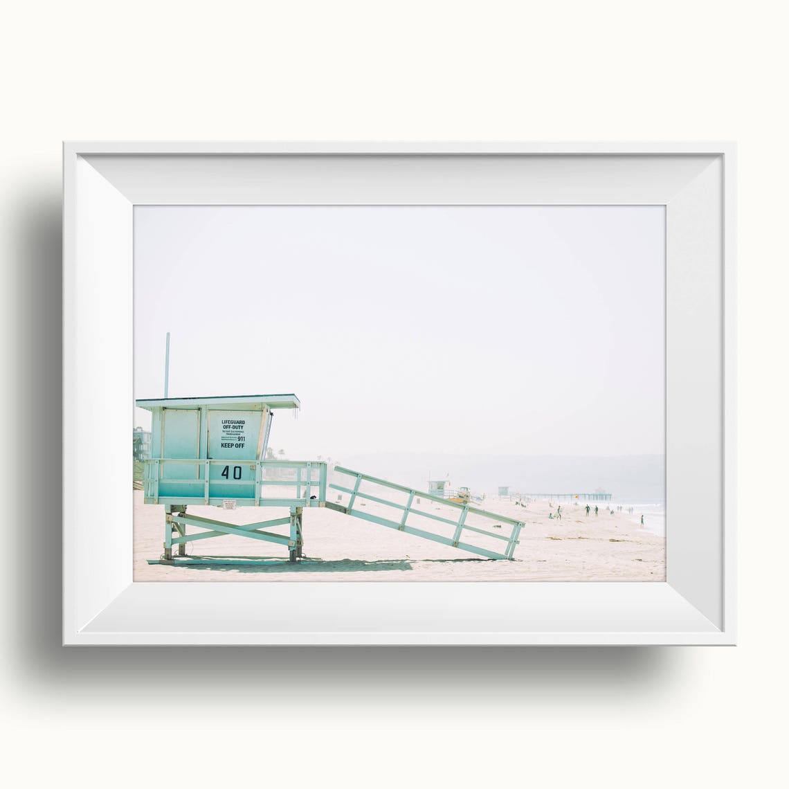 Lifeguard Tower Beach Pastel Coastal Summer Photography Poster - Image 3