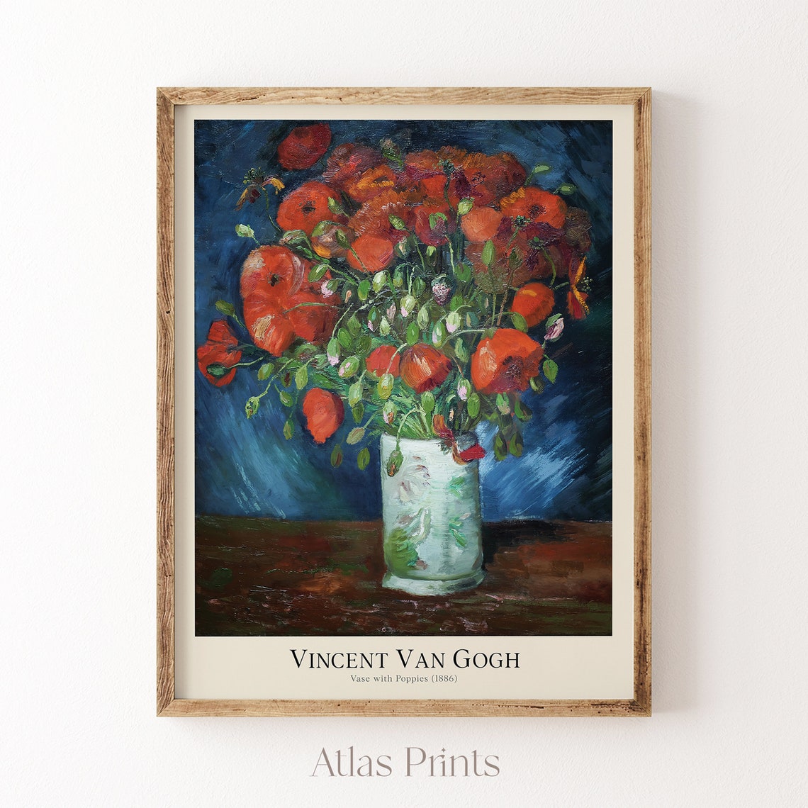 Van Gogh Print Van Gogh Still Life Vase With Poppies Painting Vintage Oil Painting Poster Living Room Floral Decor