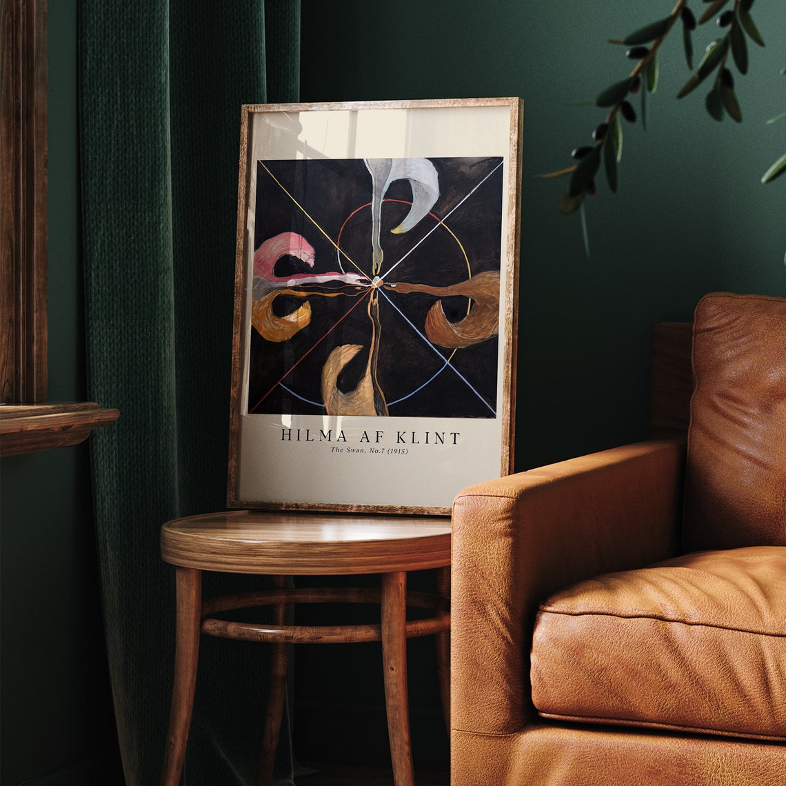 Hilma Af Klint The Swan No 7 1915 Dark Geometric Abstract Print - Image 5