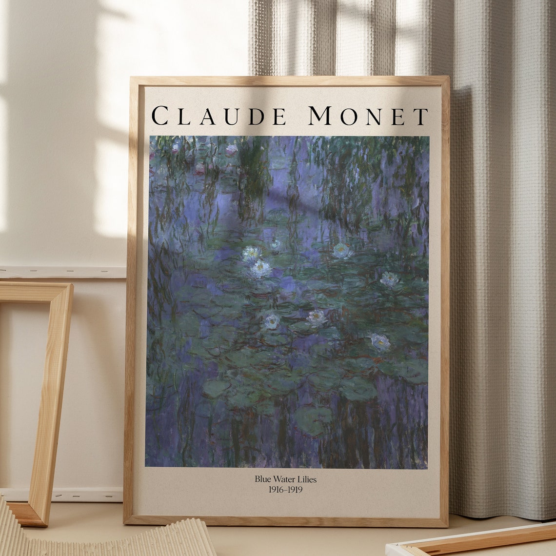 Claude Monet Blue Water Lilies 1916-1919 Impressionist Water Poster