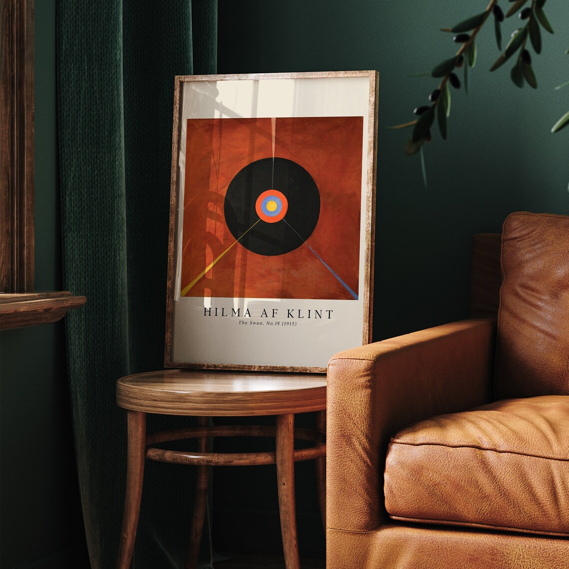Hilma af Klint The Swan No 18 1915 Burnt Orange Black Disc Poster - Image 5