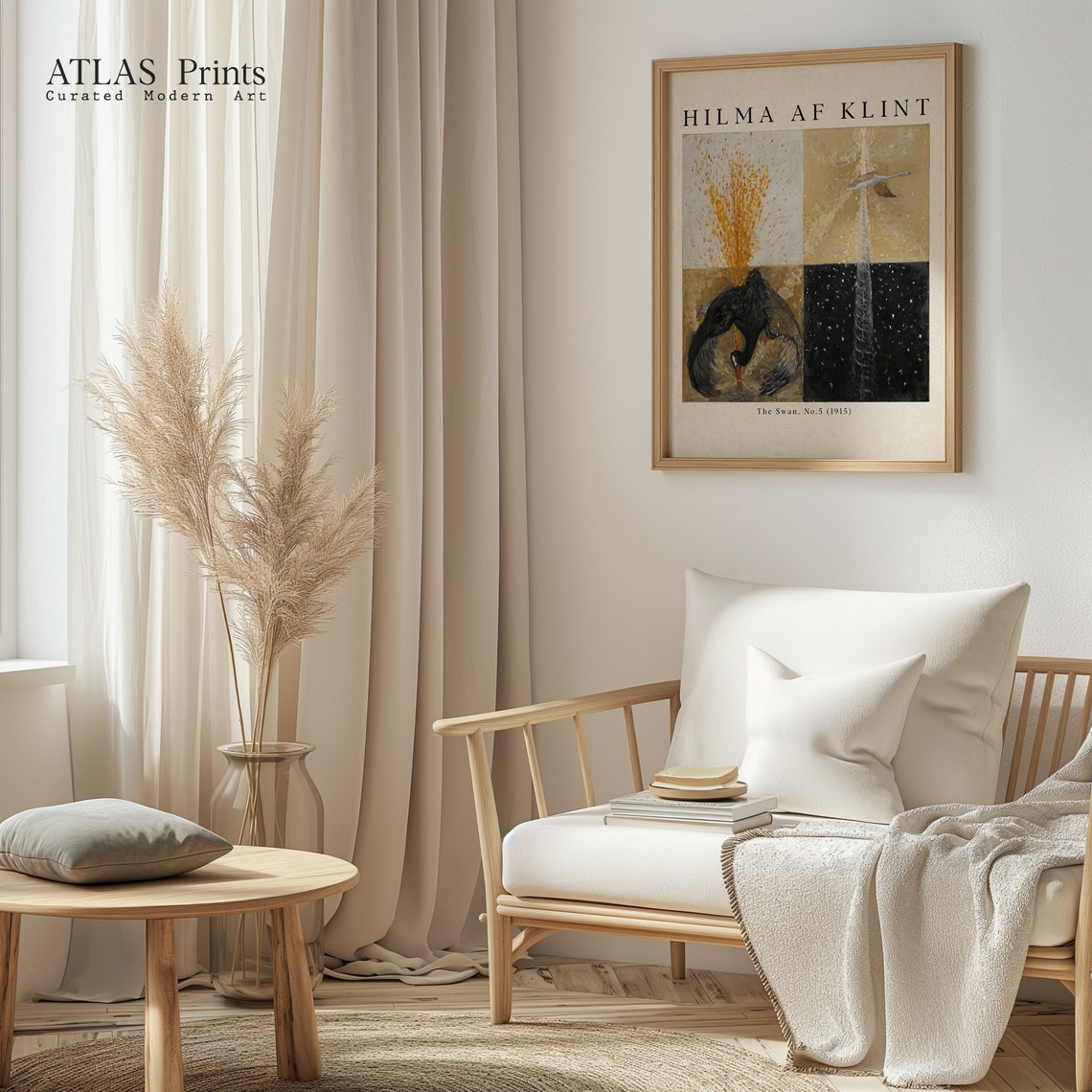 Hilma af Klint The Swan No 5 1915 Black Swan Quartet Mystical Poster - Image 2